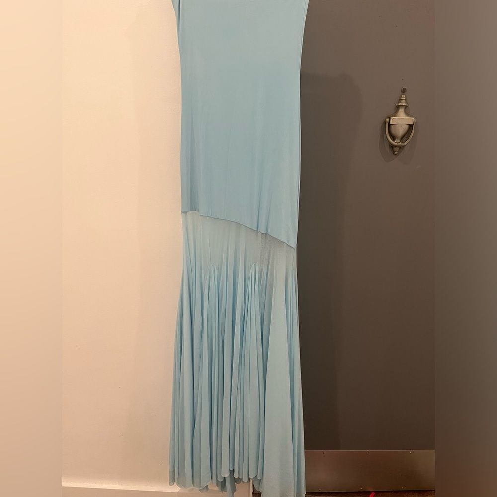 Deme by Gabriella Maxi Dress Light Blue Dahlia Gown Strapless size M - Picture 8 of 11